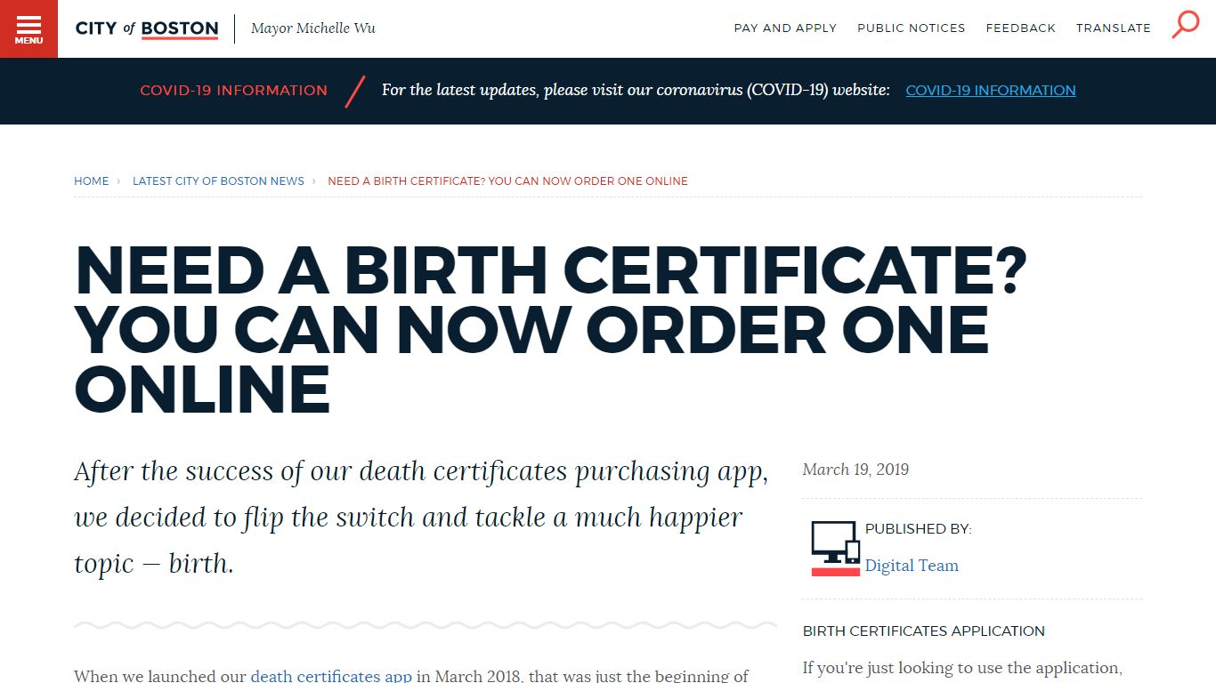 Need a birth certificate? You can now order one online